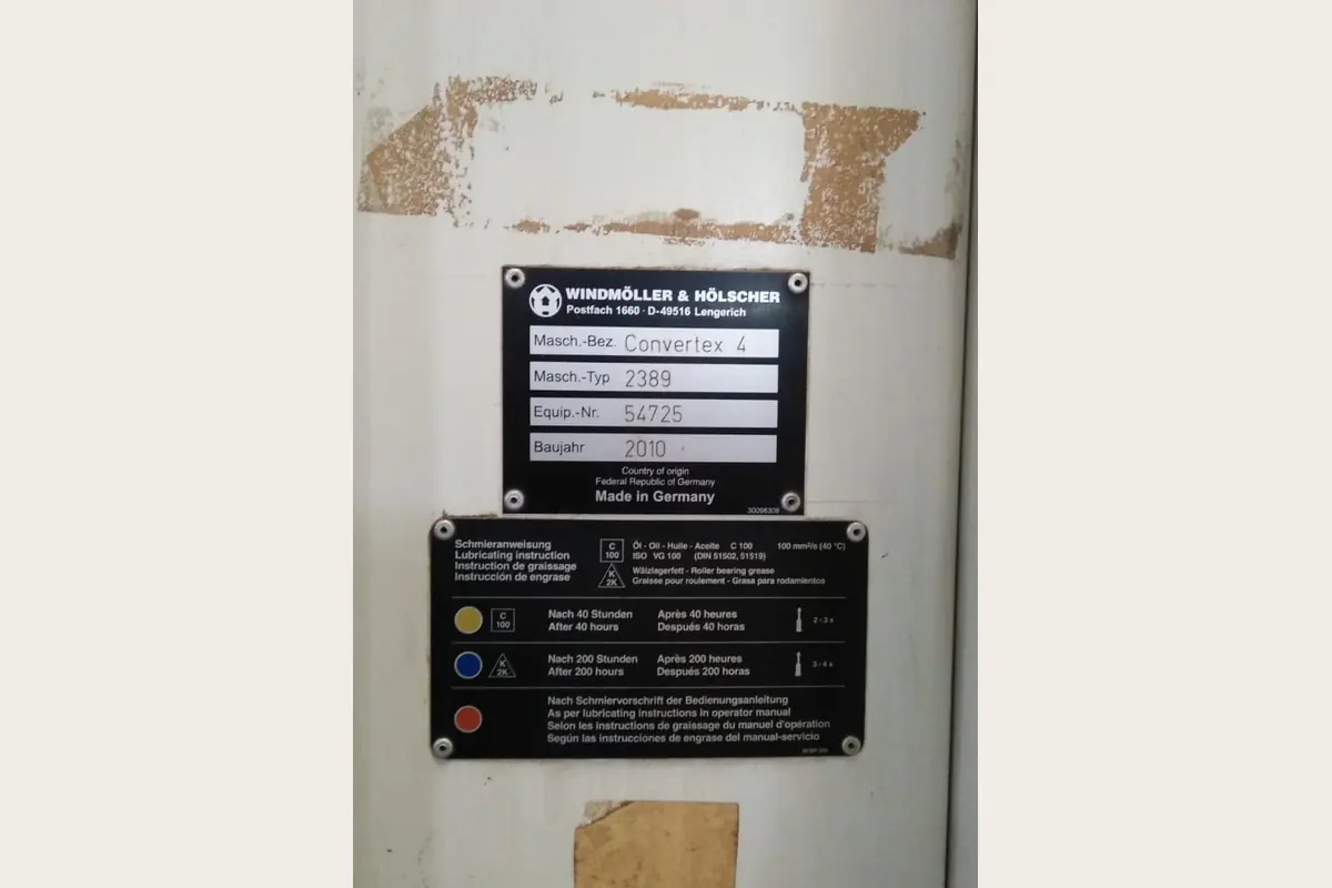 Nameplate of the machine for bearings, rotating equipment and mechanical spares, team-handled supply reference